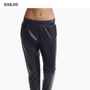 Commando Black Faux Leather Joggers